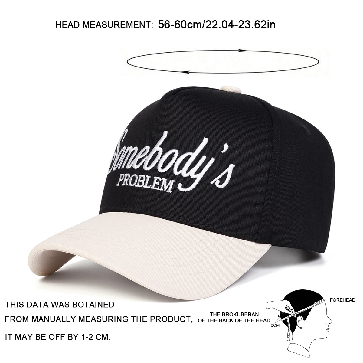 Unisex SOMEBODY'S PROBLEM Embroidery Baseball Caps Spring Autumn Outdoor Adjustable Casual Hats Sunscreen Hat Sports Cap