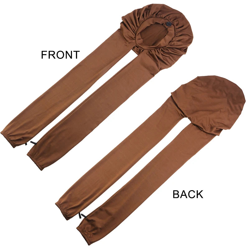 Women's Bonnet Satin Sleeping Hat  Long Tail Braid Hair Night Sleep Cap Head Cover Bonnets Shower Caps For Sauna Bathing Bonnet