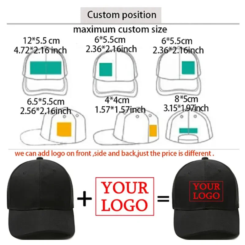 Custom Baseball Caps For Men Woman Hat Custom Logo Men's cap  Print Text Trucker Hat  designer cap men hats for women