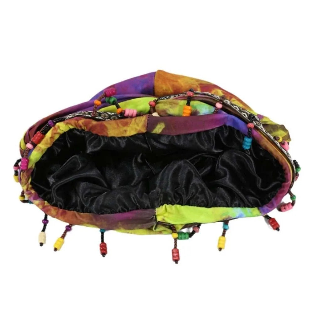 Bonnet Hat Elastic Colorful Beaded Headscarf Hijab Breathable Printed Tail Turban Dome All-match Pre-tie Head Wraps Daily