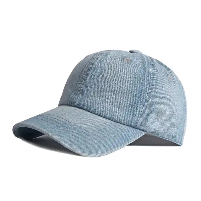 Unisex Solid  Denim Baseball Cap Blank Washed  Jean Hat Casquette Adjustable Snapback Hats Caps For Men And Women