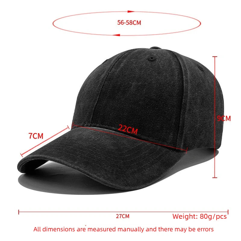 Basic Solid Baseball Cap Vintage Washed Distress Cotton Low Profile Hat Adjustable Sports Hat