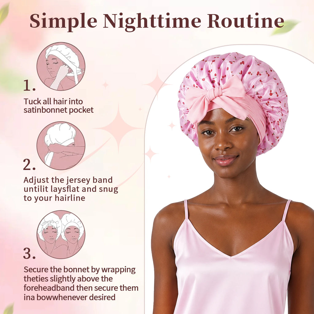 Bonnet for Sleeping - Softer Than Silk Bonnet For Sleeping Women - Secure Fit, Adjustable, Night Cap For Curly & Textured