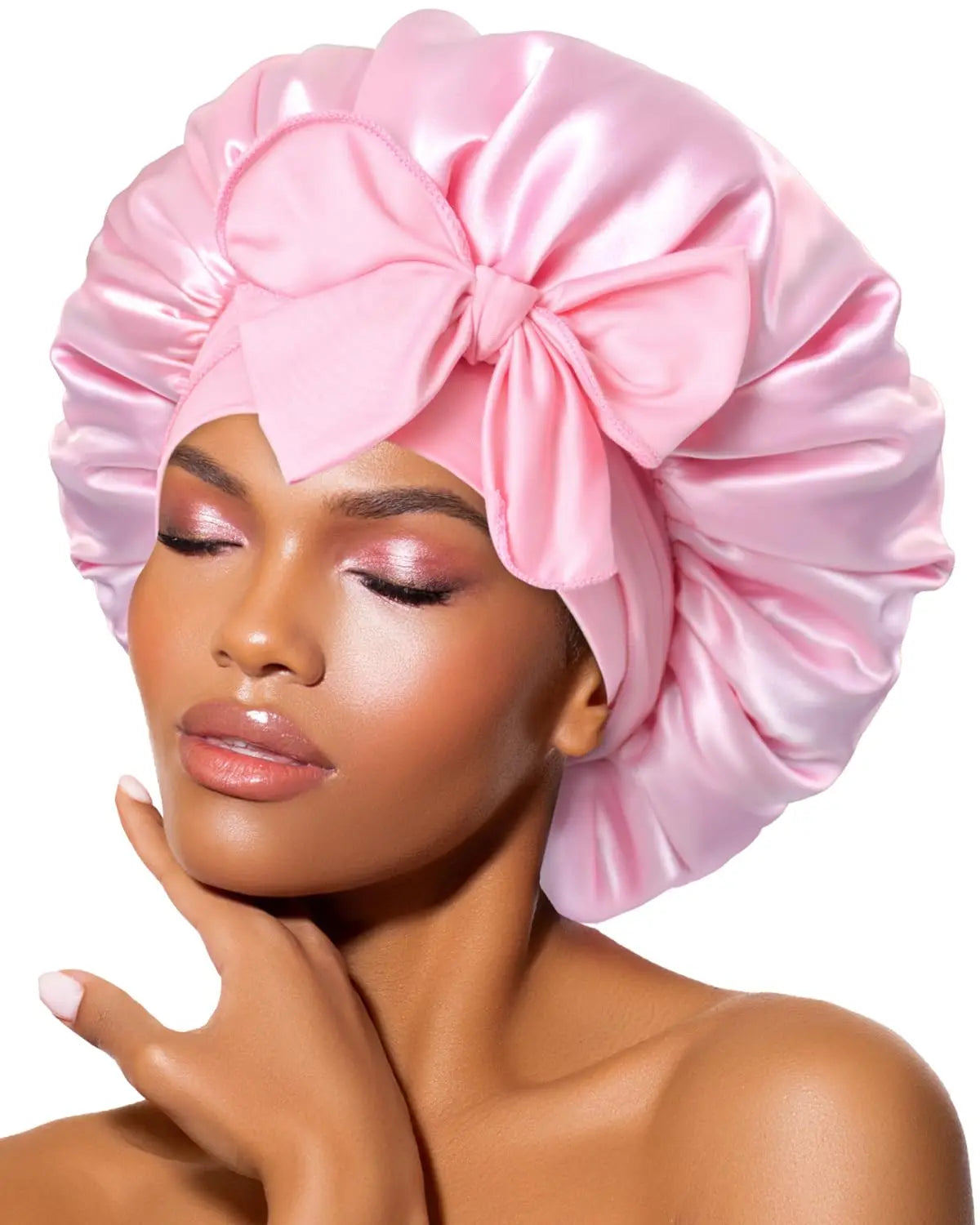 Satin Bonnet Silk Bonnet Adjustable Bonne For Sleeping Hair Bonnet With Tie Band Bonnets For Women Men