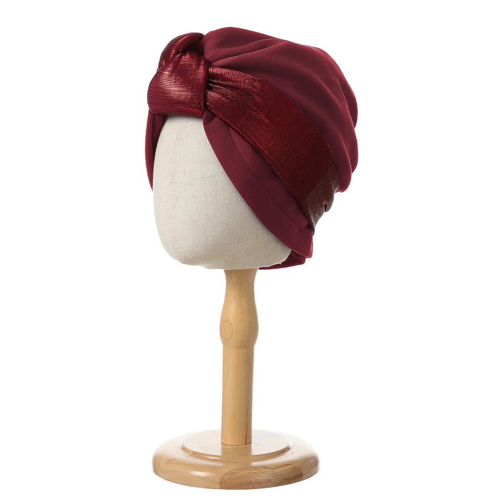 Bonnet For Women Cap Turban Folded Bud Exquisite Headscarf Casual Comfortable Fashion Versatile Warm Cross Hat Edge Wrinkle Lace