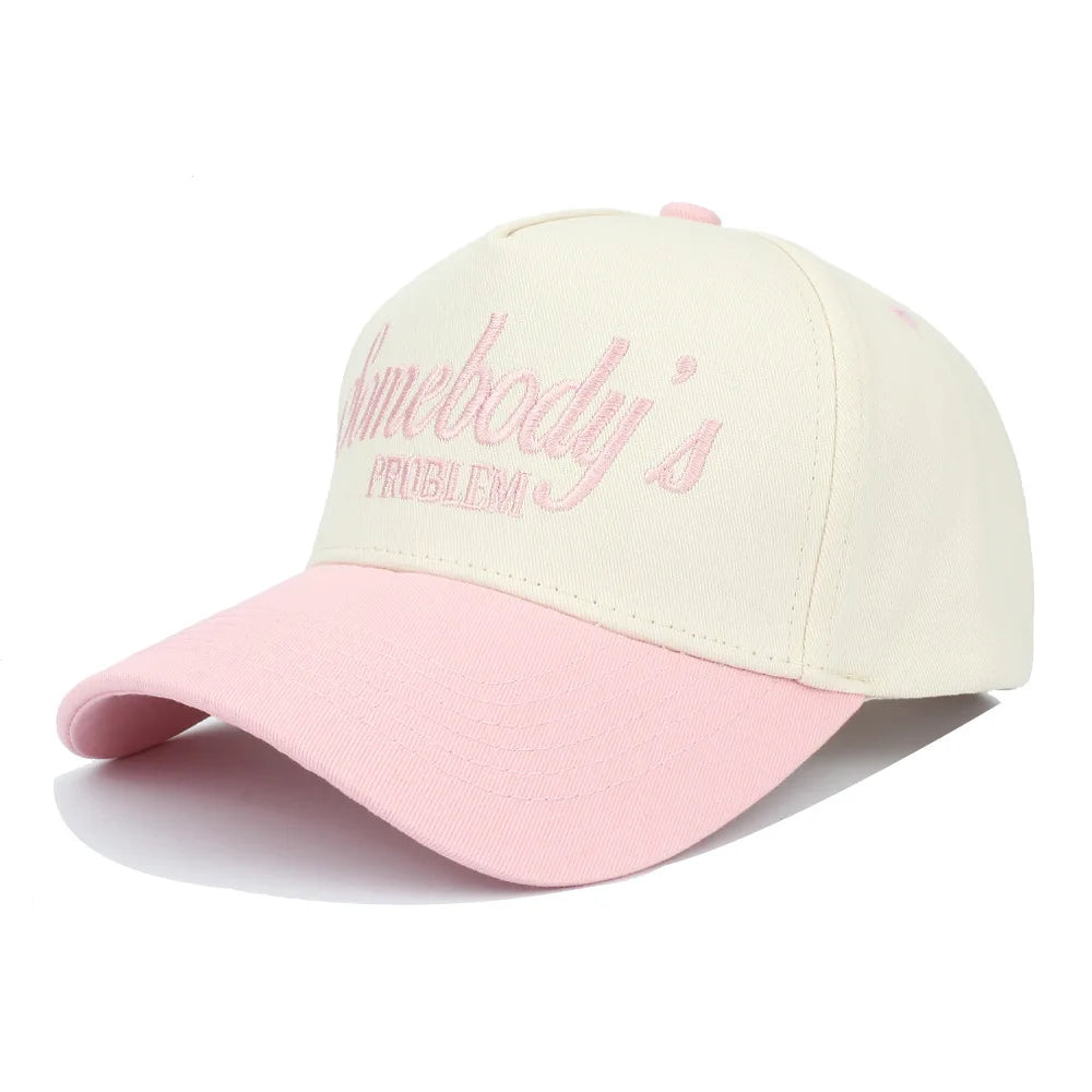 Somebody Truck Driver Hat Men and Women Adjustable Embroidered Baseball Hat Color blocked Valentine's Day Couple Hat