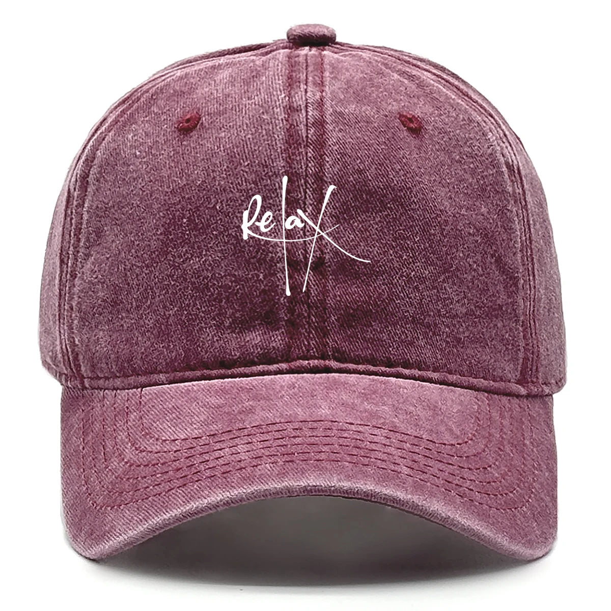 Relax Print Snapback Baseball Caps Mesh Hat Casual Slouchy Adjustable Caps Ideal Choice For Outdoor Sports One Size Fits All