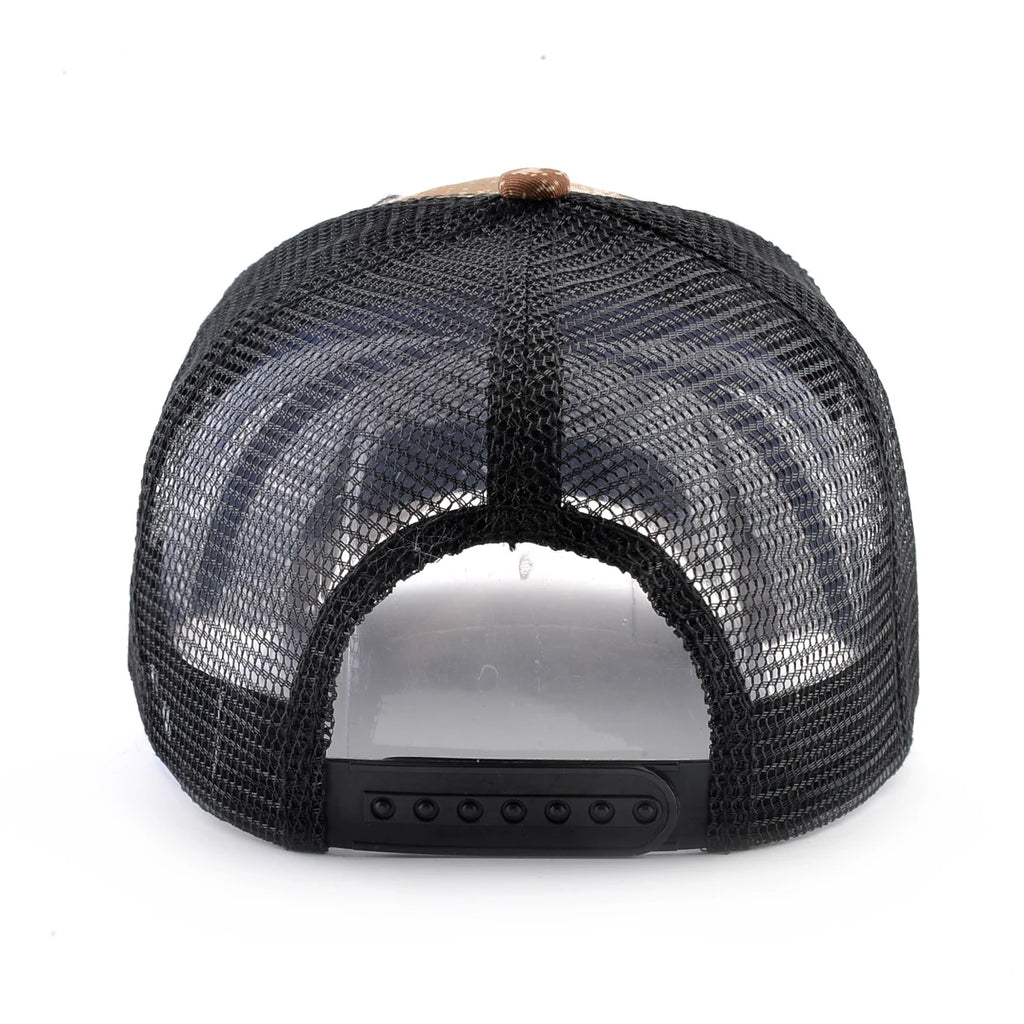 Fashion Trucker Caps With Embroidery Goat Patch Four Seasons Snapback Baseball Cap For Men Women Adjustable Visor Hat