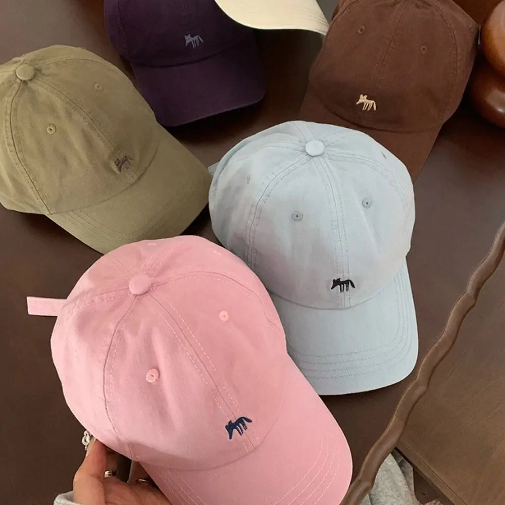 Fashion Embroidered Embroidery Baseball Cap Animals Cotton Canvas Baseball Hat Peaked Cap Sun Cap Sun Hat Girl