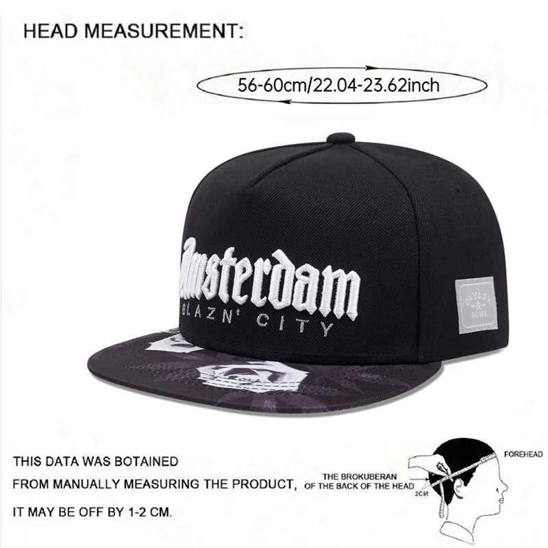 2025 Trendy Fashion New Flat brimmed Hat Men's Personalized HipHop Hat Women's Outdoor Leisure Cycling Sunshade Hat Baseball Hat
