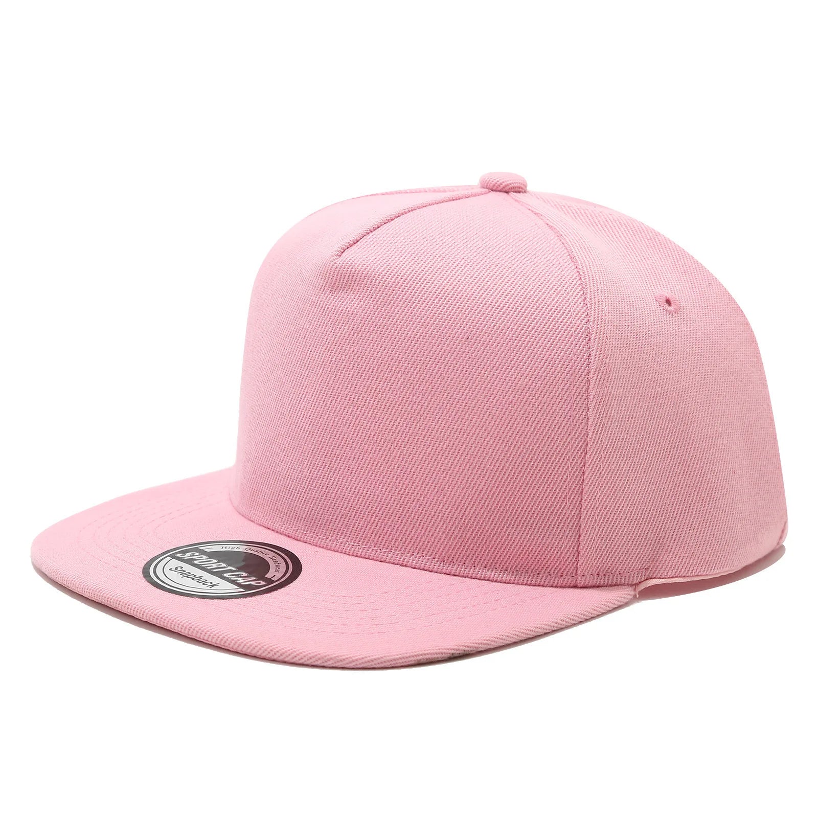 Five pieces of solid-color wide-brimmed baseball caps with silver labels for men and women, featuring skateboards..
