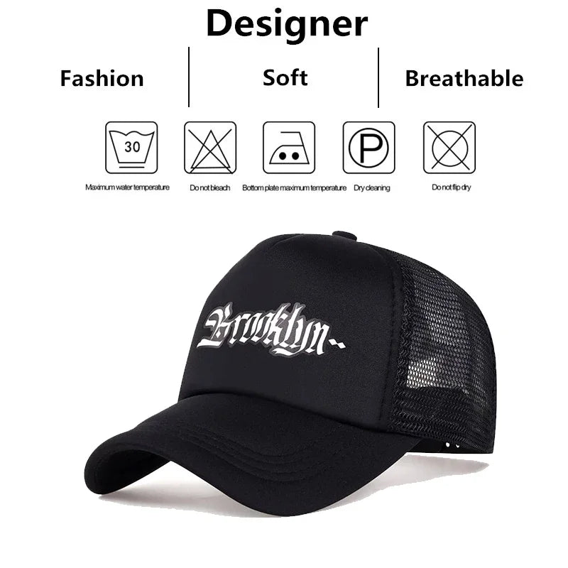 Unisex Brooklyn Letter Printed Baseball Net Caps Spring Summer Outdoor Adjustable Casual Hats Sunscreen Hat Sports Cap