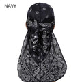 Men's Durag Turban Hat Wigs Durag Biker Headwrap Pirate Hat Cap Hip Hop Fashion Long Tail Bandanas Women Headwear 1PCS
