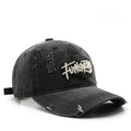 Japanese Retro Washed Denim Letter Embroidered Cap Outdoor Sports Mens Travel Sun Hat Baseball Cap Classic Versatile Comfortable