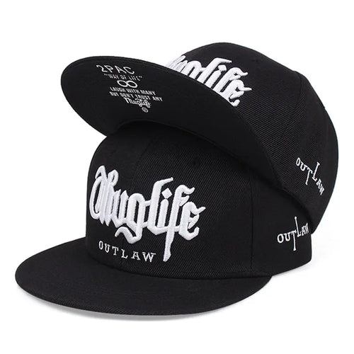Casquette de baseball Thuglife brodée Hiphop Fastball Mode 2025 Casquette Snapback Chapeau Adulte Extérieur Décontracté Soleil Os Décontracté Dropshipping