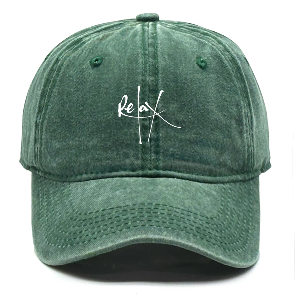 Relax Print Snapback Baseball Caps Mesh Hat Casual Slouchy Adjustable Caps Ideal Choice For Outdoor Sports One Size Fits All