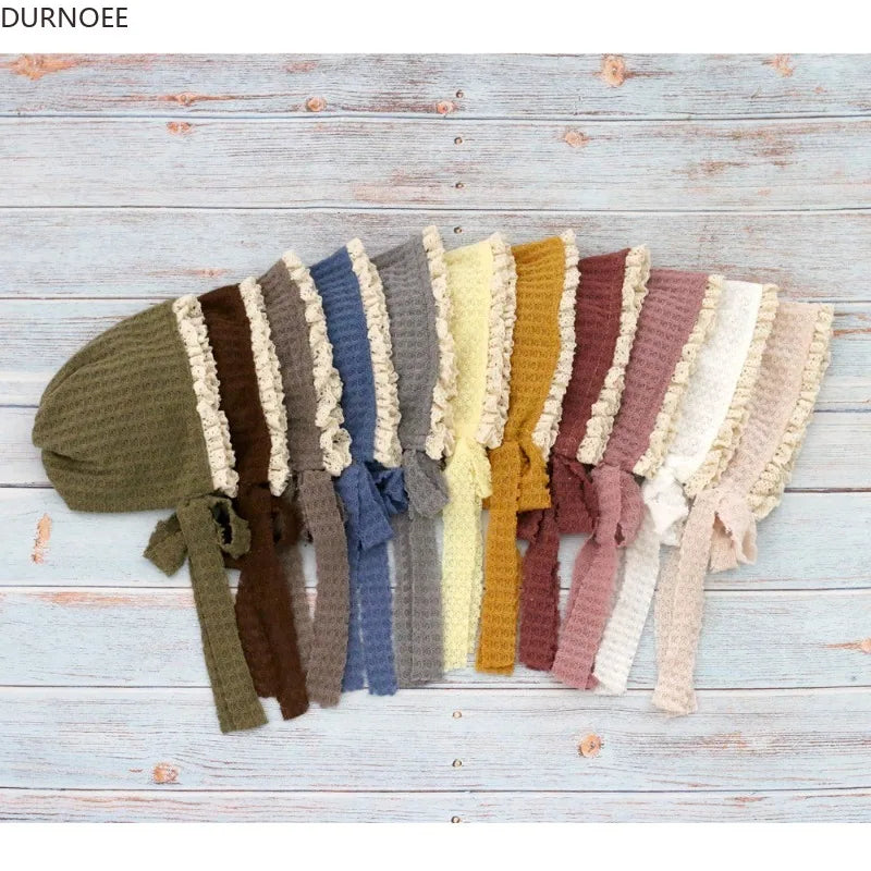 Newborn Bonnet  Lace Hat Newborn Photography Props Accessories Bebe Photo Shoot Caps