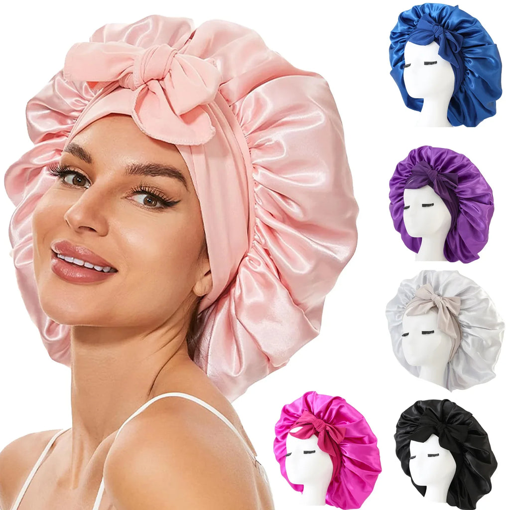 New Bonnet Sleep Cap Hair Band For Women Ladies Coffon Black Night Cap Hair Care Bonnet Nightcap Fashion Nightcap