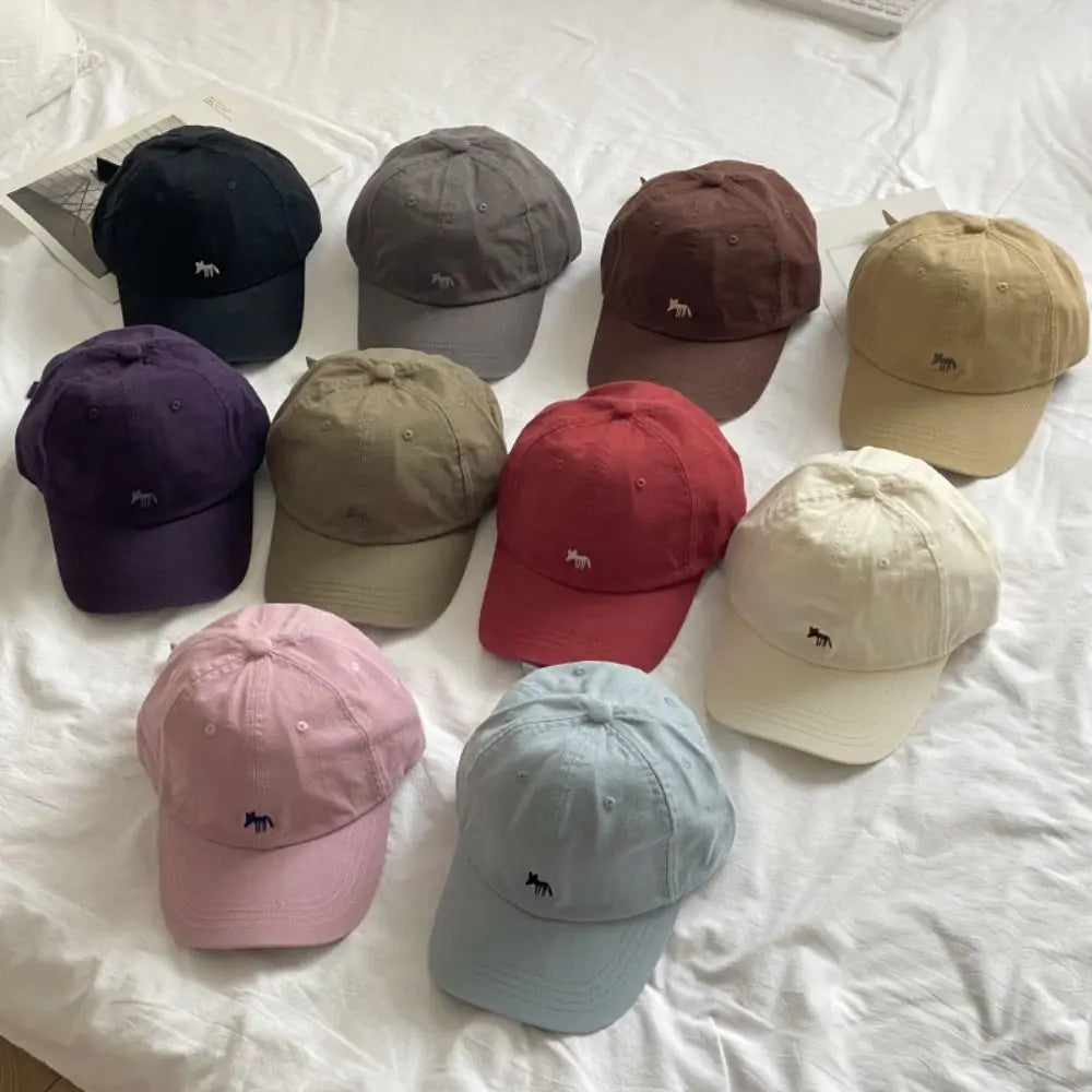 Fashion Embroidered Embroidery Baseball Cap Animals Cotton Canvas Baseball Hat Peaked Cap Sun Cap Sun Hat Girl