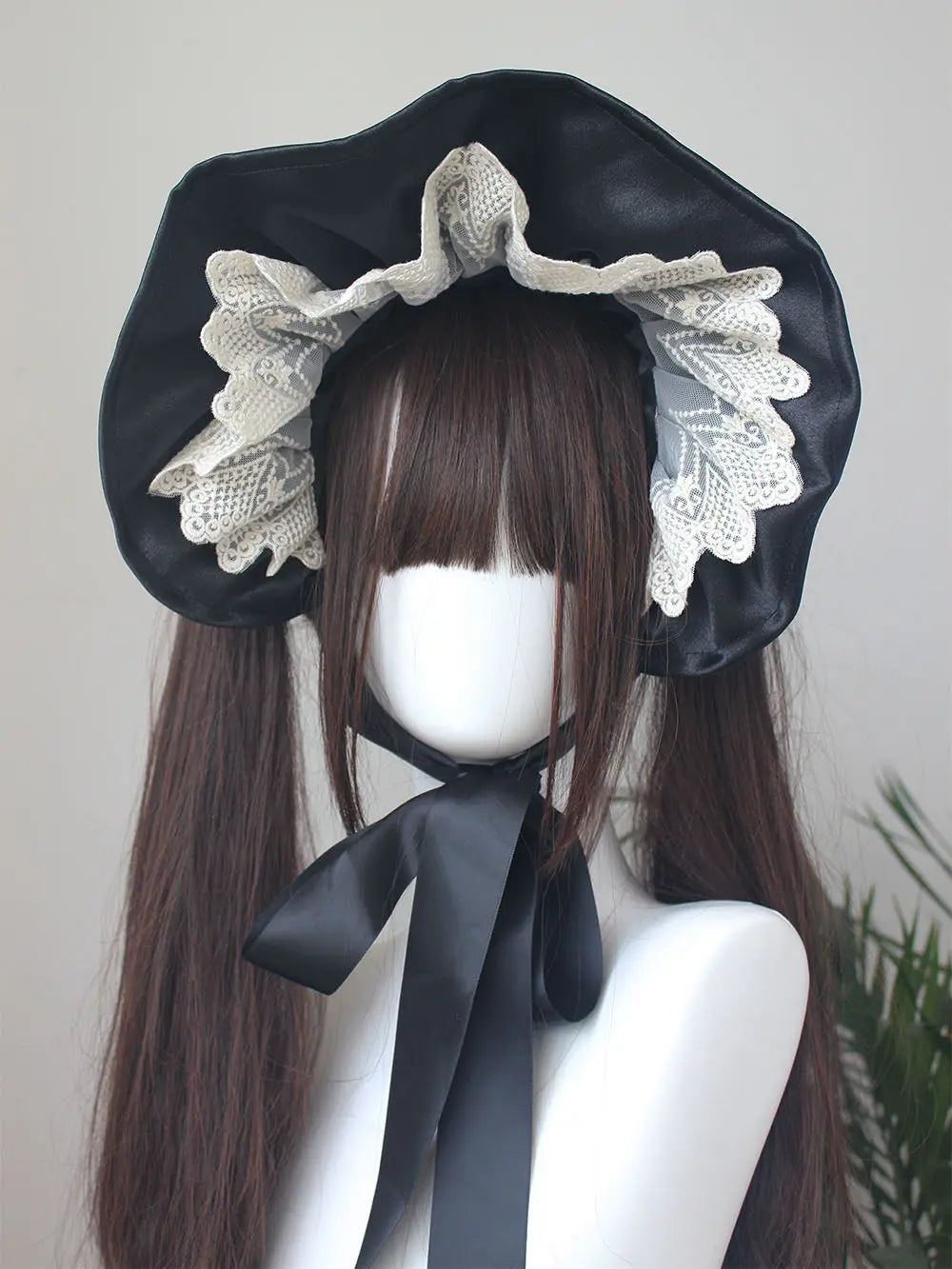 Gothic Bonnet Fedoras Hat Gorgeous Lolita Anime Lace Bow Flat Hats Exhibition Cosplay Show Lace Hair Accessories Flat Cap Gorras