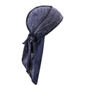 Durag Long Tail Cotton Ribbon Pirate Hat Scarf Retro Broken Hole Durag Chemo Caps Turban Hair Band Bandanas Headwrap
