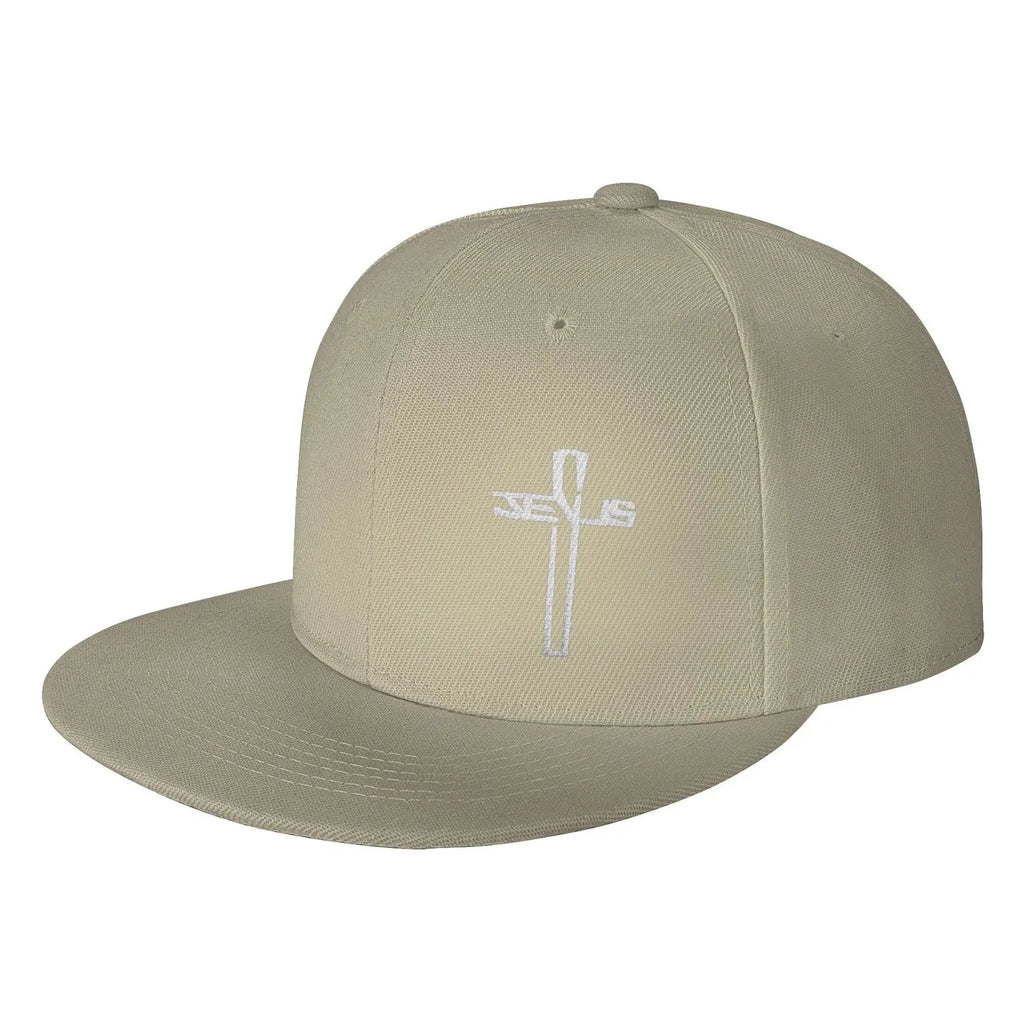 Snapback Hats for Men,Jesus Christian Cross Flat Brim Bill, Embroidery Adjustable Hip Hop Plain Baseball Cap