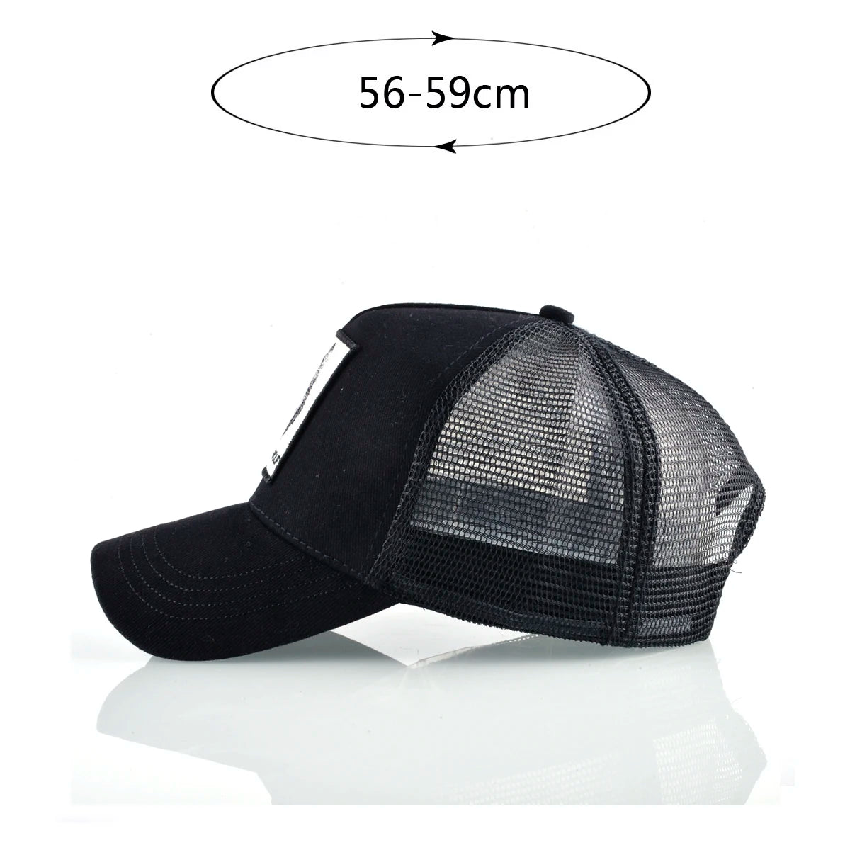 Unisex Black Baseball Cap With Animals Embroidery Patch For Men Women Fashion Snapback Hip Hop Trucker Hat Adjustable Breathable