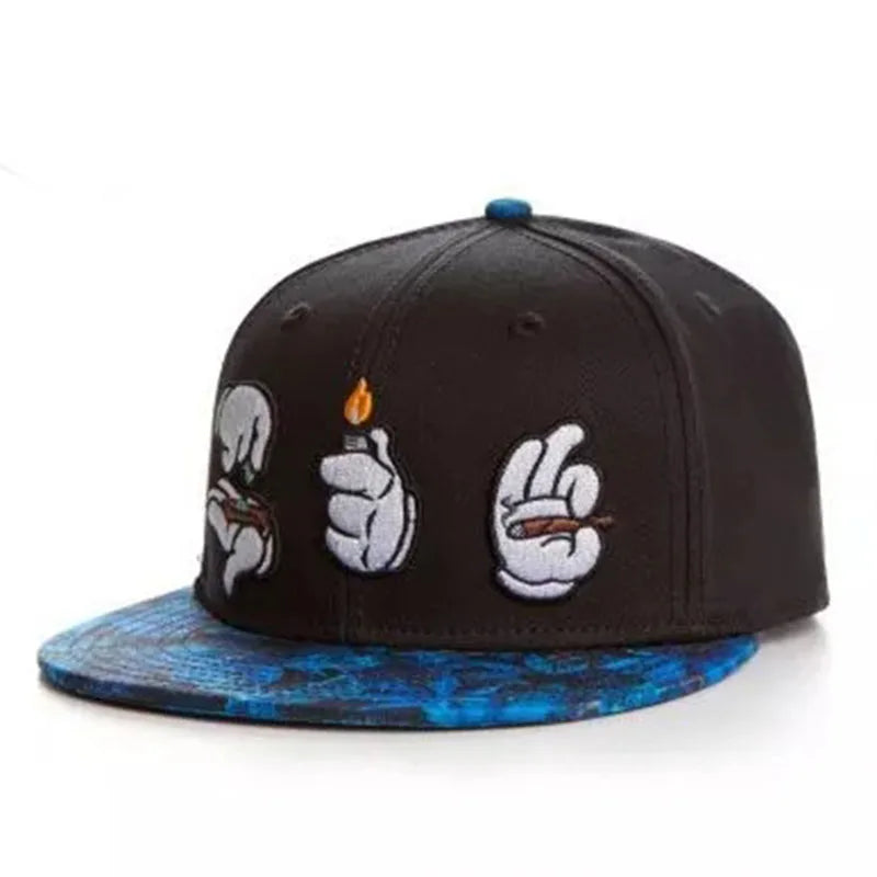 PANGKB Brand Delicioso Cap Cartoon Mordida Metal Munchies Cookie Blue Snapback Hat Adults Outdoor Travel Sun Baseball Sports cap
