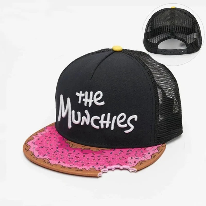 PANGKB Brand Delicioso Cap Cartoon Mordida Metal Munchies Cookie Blue Snapback Hat Adults Outdoor Travel Sun Baseball Sports cap