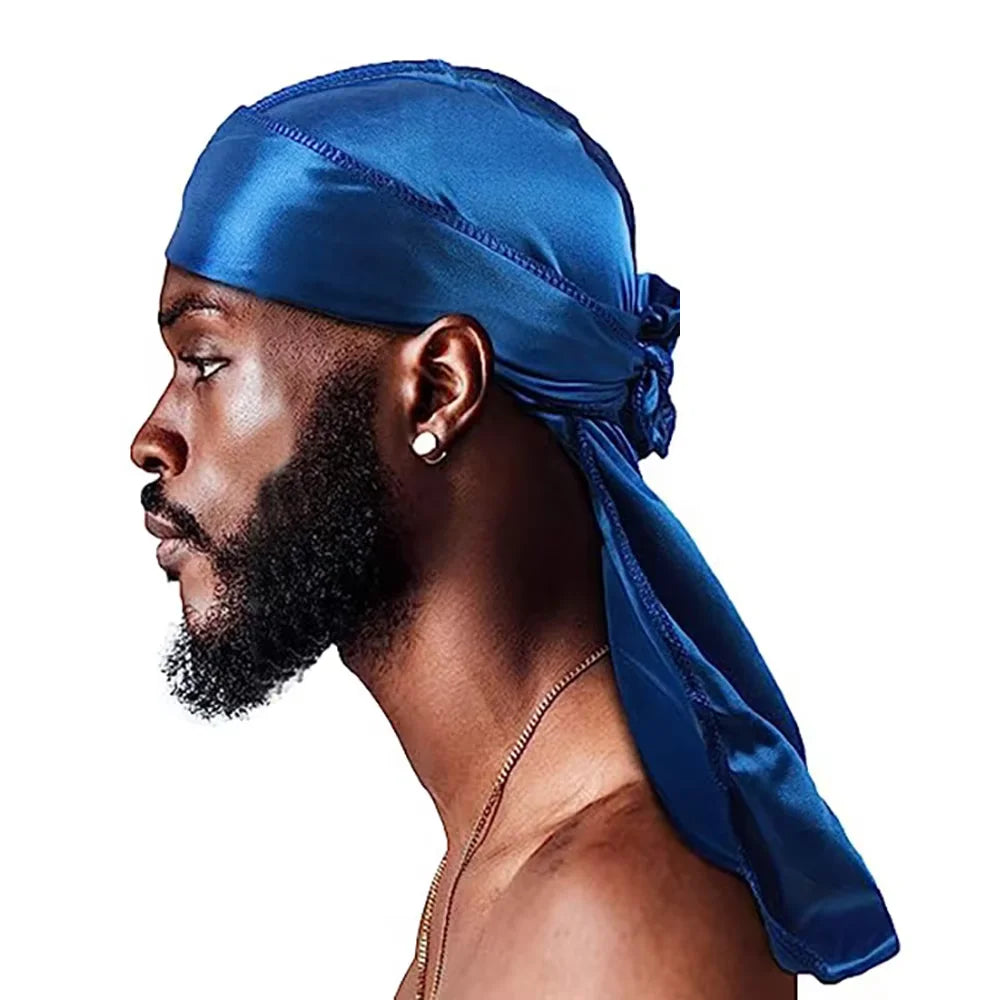 Unisex Long Silky Durag Pirate Hat Durag Chemo Caps Skull Hat Turban Men Women Bandana Chemo Cap Headwrap Hiphap Head Wrap