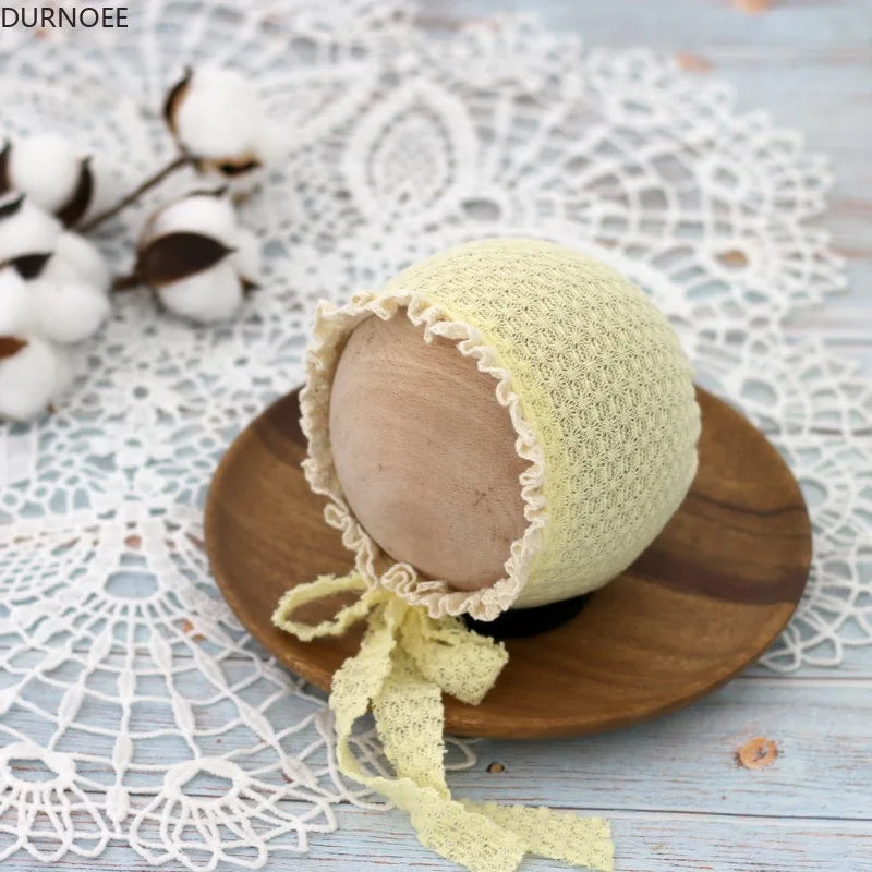 Newborn Bonnet  Lace Hat Newborn Photography Props Accessories Bebe Photo Shoot Caps
