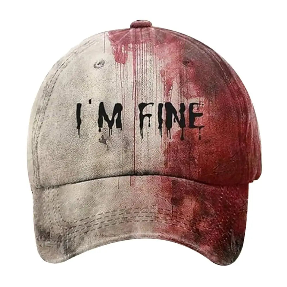 Trendy 3D Printed Halloween Hat Tie-Dye Horror Holiday Sunshade Duck Tongue Hat Anti-sun UV Protection Party Caps Outdoor