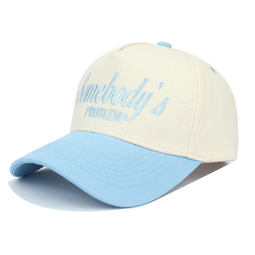 Somebody Truck Driver Hat Men and Women Adjustable Embroidered Baseball Hat Color blocked Valentine's Day Couple Hat