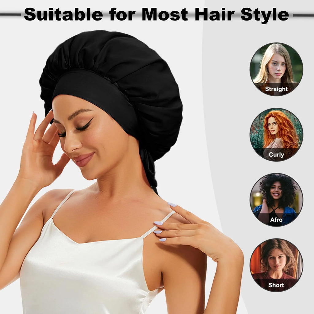 New Bonnet Sleep Cap Hair Band For Women Ladies Coffon Black Night Cap Hair Care Bonnet Nightcap Fashion Nightcap