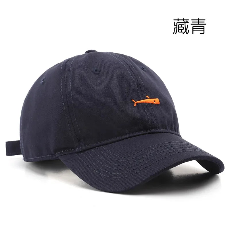 Retro Snapback Hat | Unisex Baseball Cap with Fish Embroidery | Lightweight Summer Visor | Adjustable Dad Hat for Men & Women‌
