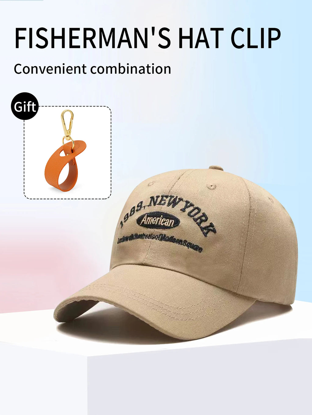 Baseball Caps for Men and Women, Wide Brim, Caps for Large Head Circumference, Small Sun Hats, Sunshade Embroidery, Free Hat Clip