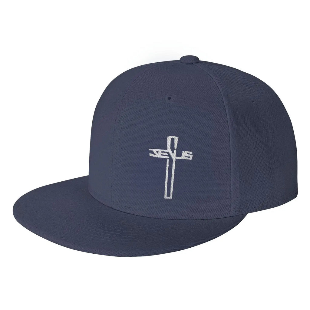 Snapback Hats for Men,Jesus Christian Cross Flat Brim Bill, Embroidery Adjustable Hip Hop Plain Baseball Cap