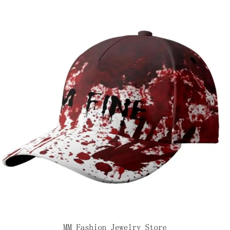 D0UB Spooky Halloween Blood Hat Scary Baseball Caps for Theme Parties Festival Event