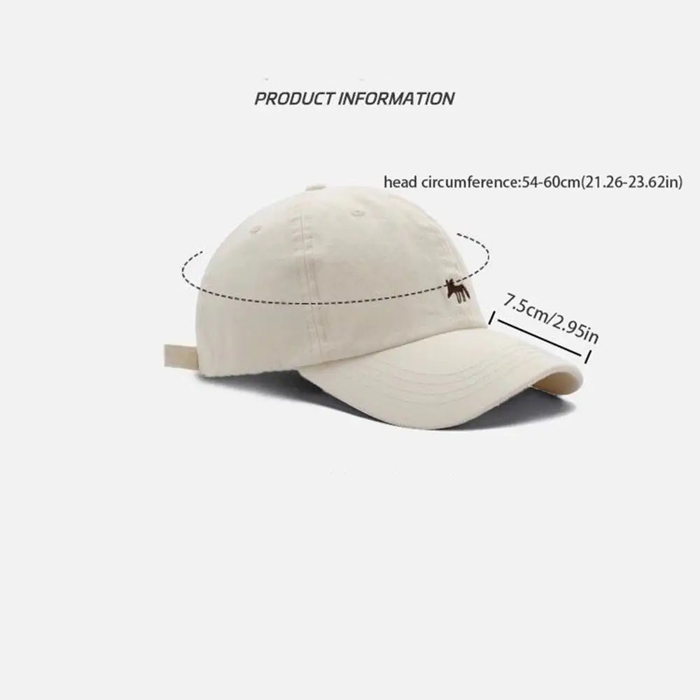 Fashion Embroidered Embroidery Baseball Cap Animals Cotton Canvas Baseball Hat Peaked Cap Sun Cap Sun Hat Girl