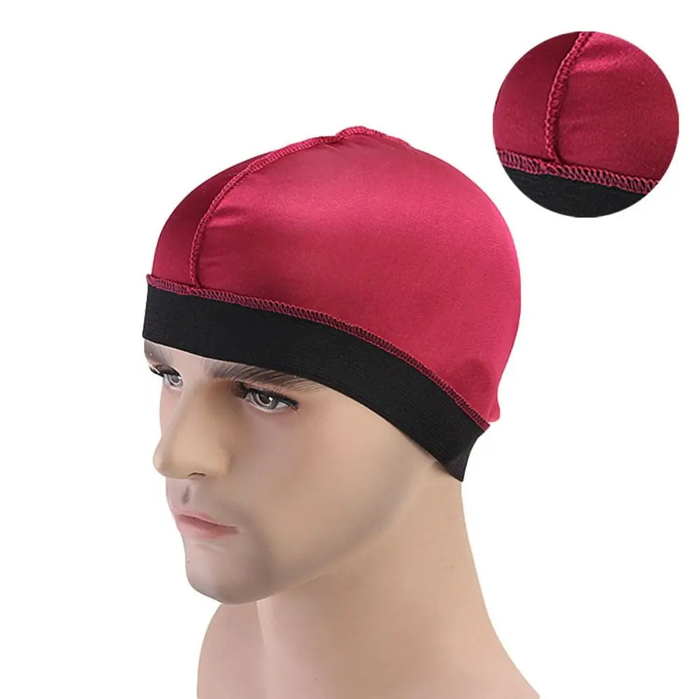 1PC Men Multicolo Durag Hat Wave Caps Head Wrap Solid Color Elastic Breathable Beanie Headwrap Bonnet Durag Cap For Male