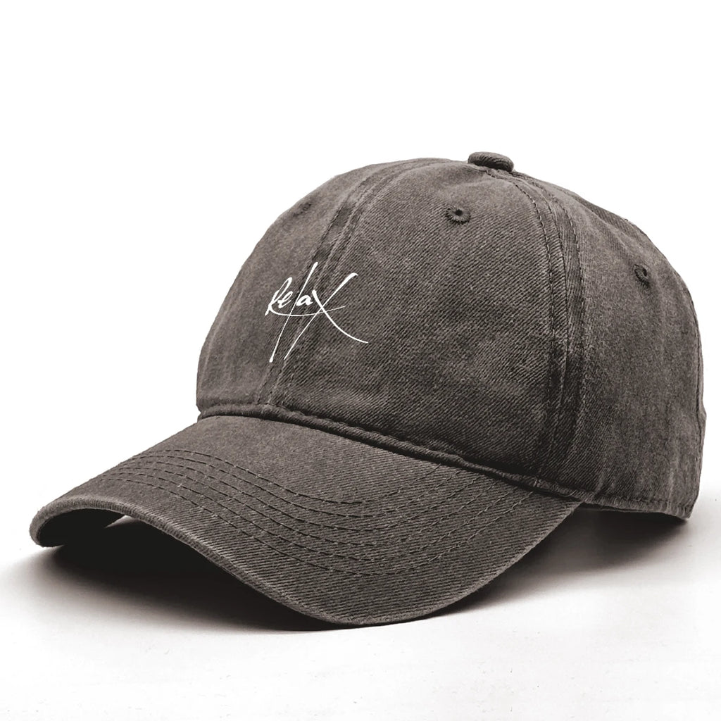 Relax Print Snapback Baseball Caps Mesh Hat Casual Slouchy Adjustable Caps Ideal Choice For Outdoor Sports One Size Fits All