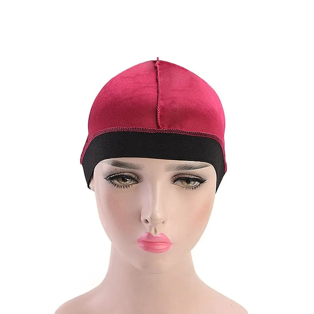 1PC Men Multicolo Durag Hats Wave Caps Head Wrap Solid Color Elastic Breathable Beanie Headwrap Bonnet Durag Cap For Male