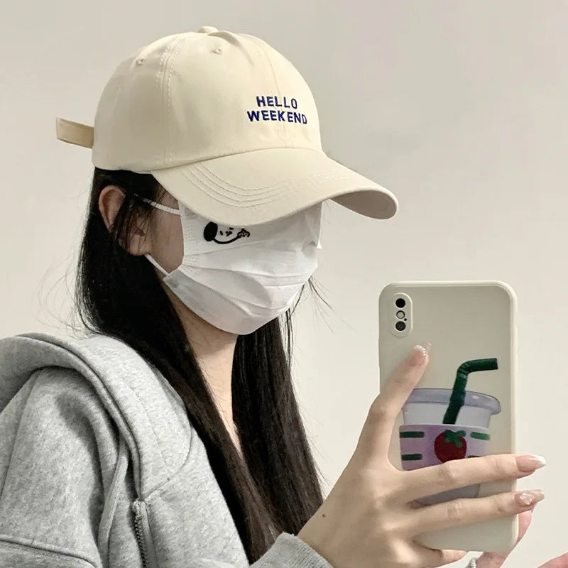 Women Baseball Cap Fashion Spring Summer Oversized Embroidered Letters Curved Brim Daily Wear Outdoor Sports For Big Head