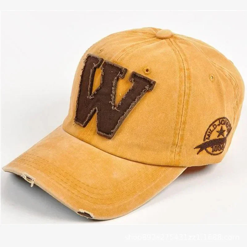 Embroidery Letter W Baseball Cap Snapback Caps Bone casquette Hat Distressed Wearing Fitted Hat For Men Custom Hats
