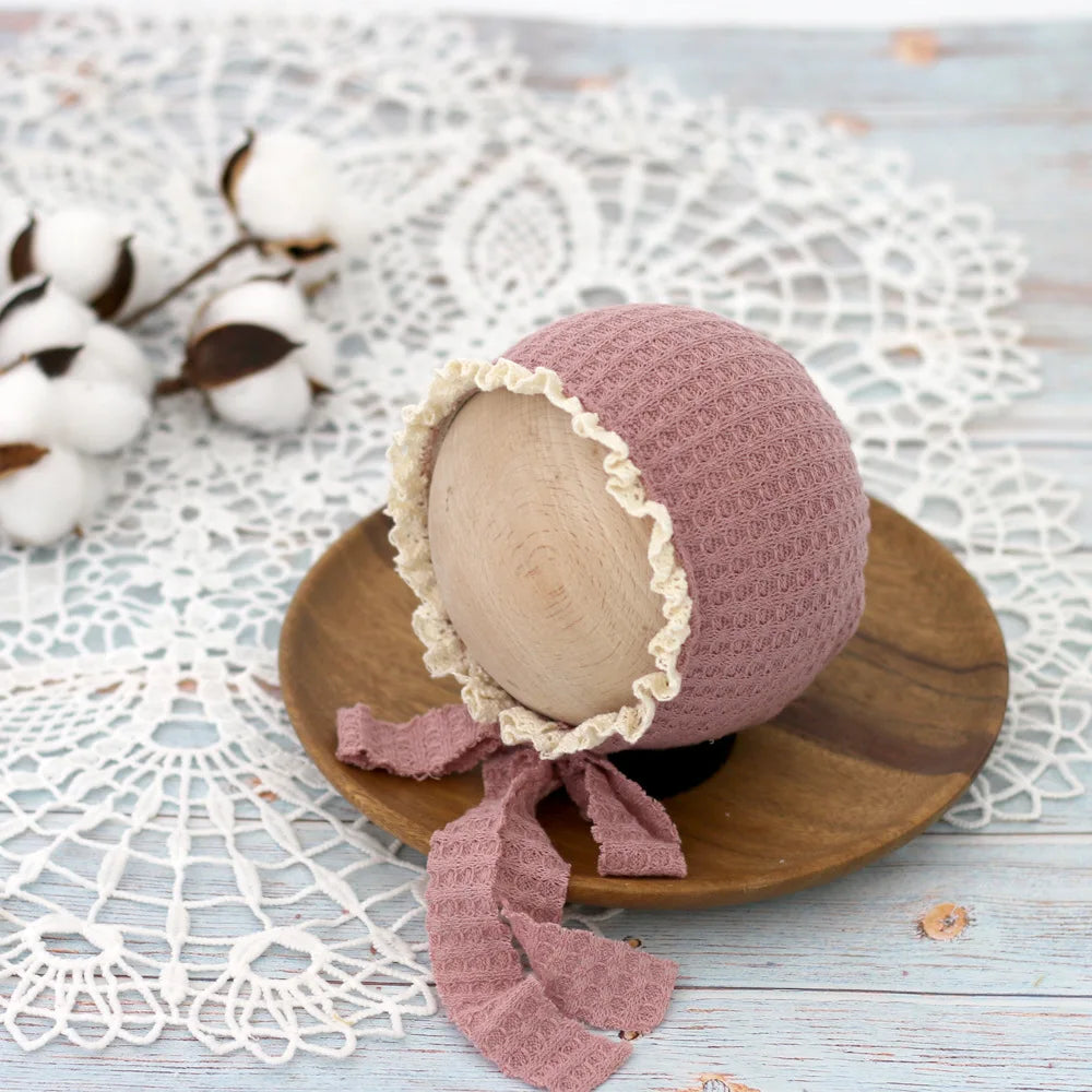 Newborn Bonnet  Lace Hat Newborn Photography Props Accessories Bebe Photo Shoot Caps
