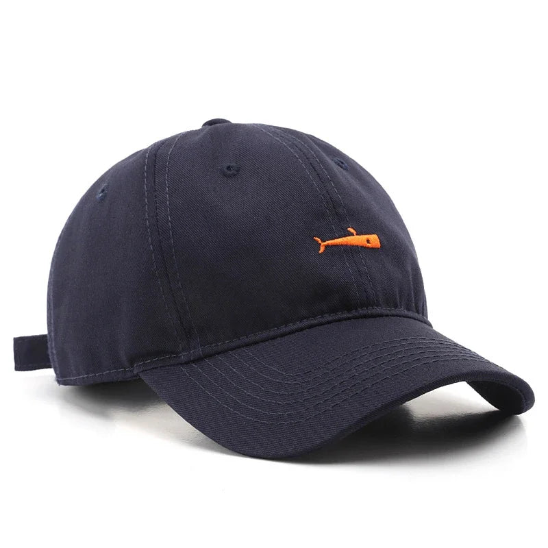 Retro Snapback Hat | Unisex Baseball Cap with Fish Embroidery | Lightweight Summer Visor | Adjustable Dad Hat for Men & Women‌