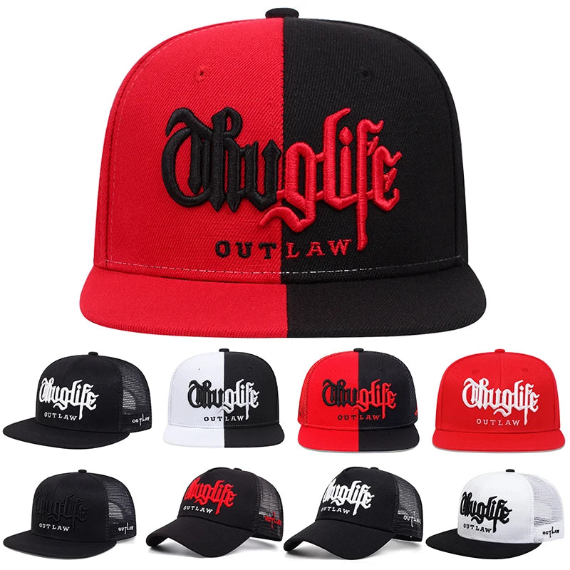 2025 Fashion Fastball CAP Thuglife Embroidery Hiphop Baseball Cap Snapback Hat Adult Outdoor Casual Sun Casual Bone Dropshipping