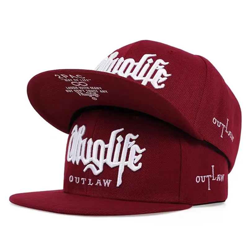 2025 Fashion Fastball CAP Thuglife Embroidery Hiphop Baseball Cap Snapback Hat Adult Outdoor Casual Sun Casual Bone Dropshipping