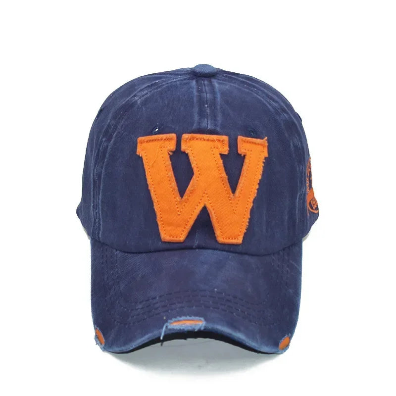 Embroidery Letter W Baseball Cap Snapback Caps Bone casquette Hat Distressed Wearing Fitted Hat For Men Custom Hats