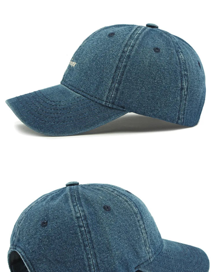 Snapback Cap Spring Summer Washable Denim Embroidery Baseball Caps For Men And Women 모자 골프용품 땡처리 кепка casquette gorras hombre